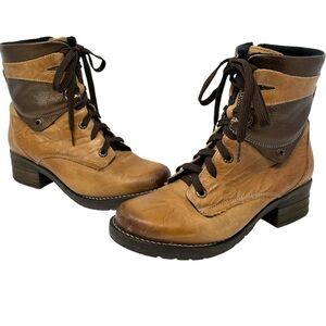 Dromedaris Kara Metallic Scrunched Leather Boot Col: Saddle EU 38